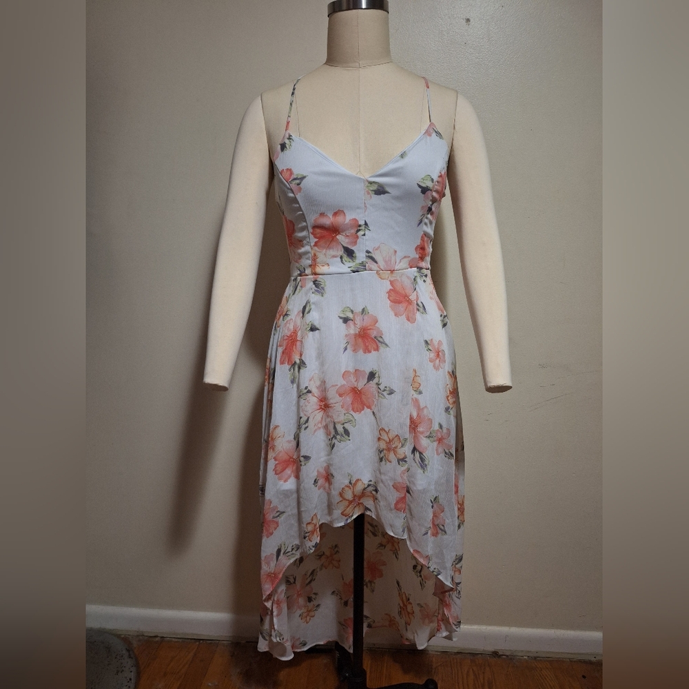 Floral White and Pink Women's Dress